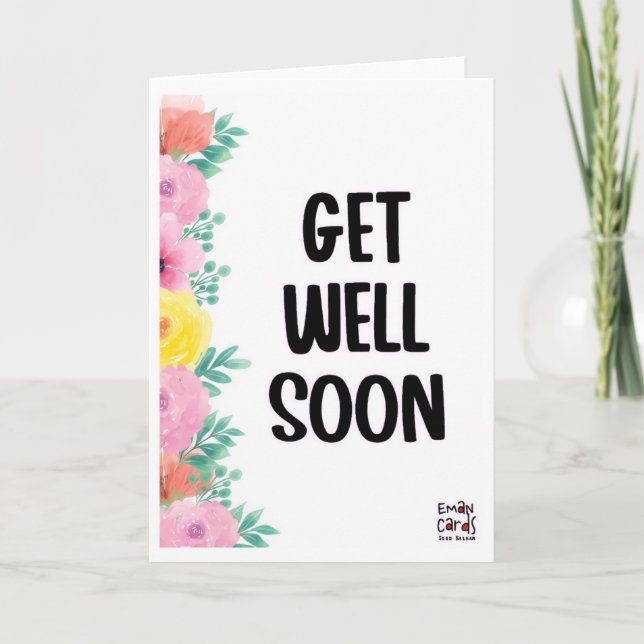 Get Well Soon - Colorful Flowers Card (Front)
