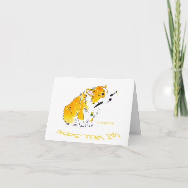 Get Well Soon Corgi Card (Front)
