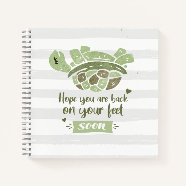 Get Well Soon Cute Best Wishes Post Op Family Notebook (Front)