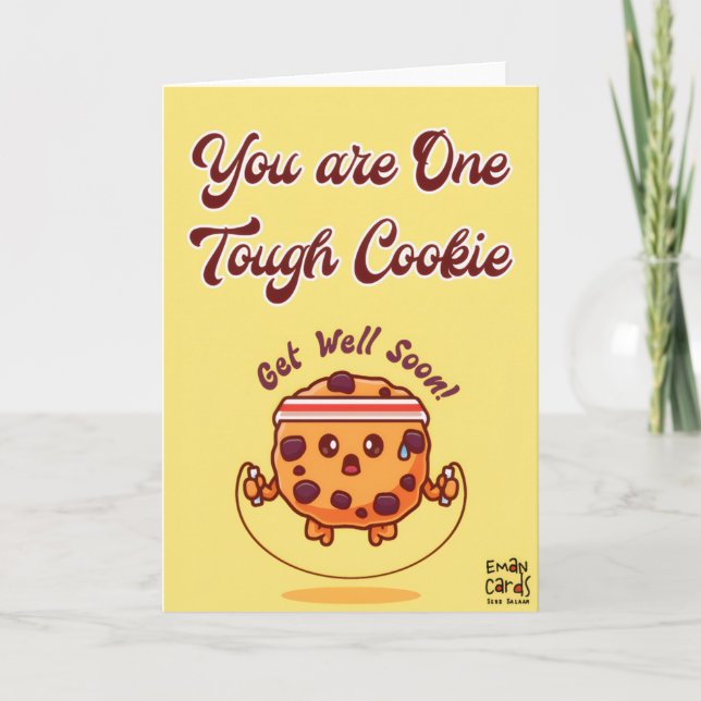 Get Well Soon - Cute Cookie Card (Front)