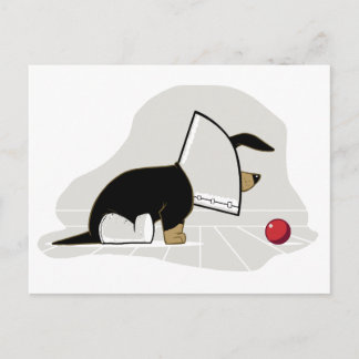 Get Well Soon - Dog Head Cone Postcard