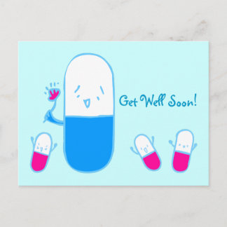 Get Well Soon Doodle Art Postcard