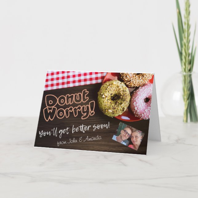 Get Well Soon Doughnut Worry Card (Front)