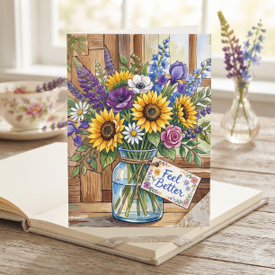 Get Well Soon Feel Better Floral Card