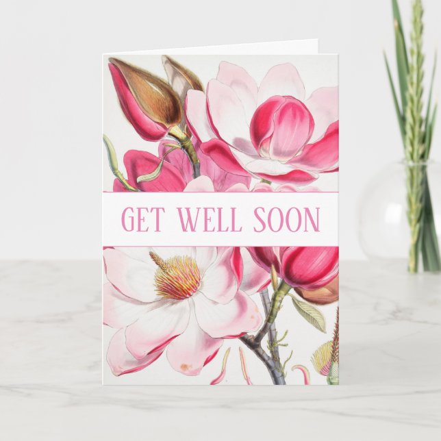 "GET WELL SOON FLORAL  GREETING CARD (Front)