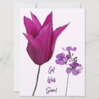 Get well soon floral pink purple floral love fun