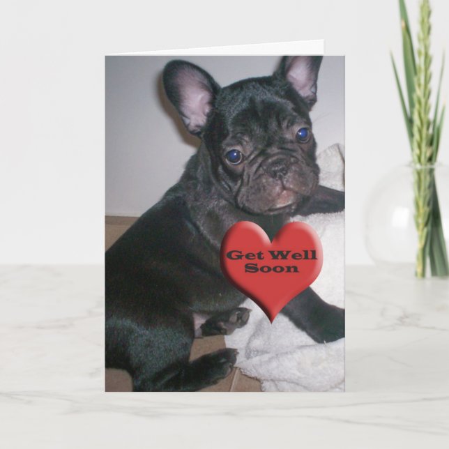 Get Well Soon French Bulldog Card (Front)