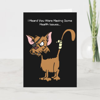 Get Well Soon from Cartoon Injured Cat Greeting Card
