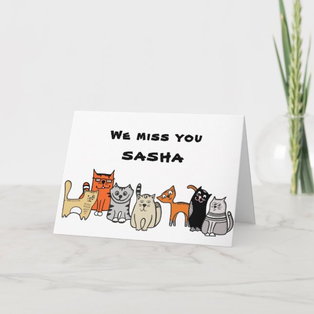 Get Well Soon from Cute Cat Group Blank Inside Card (Front)