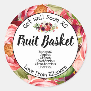 Get Well Soon Fruit Basket Label