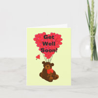 Get well soon fun teddy bear cartoon  design