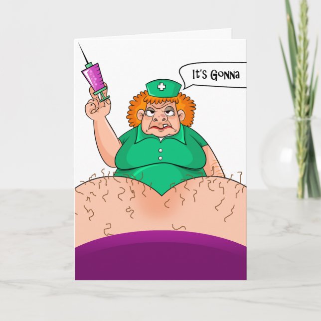 Get Well Soon Funny Humor Humorous Nurse Medical Card (Front)