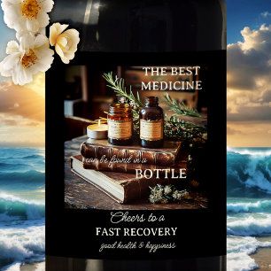 Get Well Soon Good Health  Wine Label