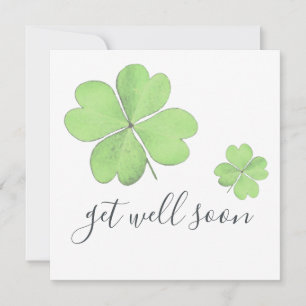 Get Well Soon Green Four Leaf Clover