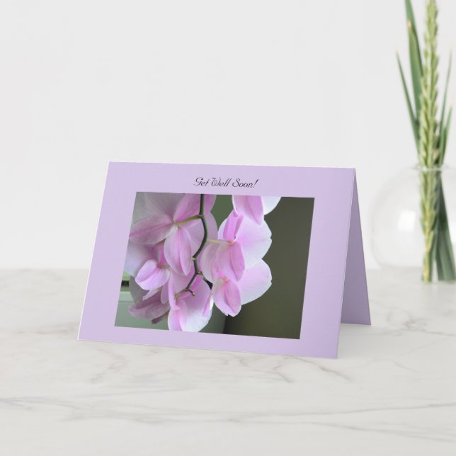 Get Well Soon Greeting Card with Orchid (Front)