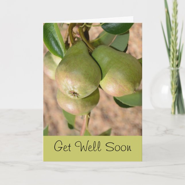 Get Well Soon Greeting Card with Pear Design (Front)