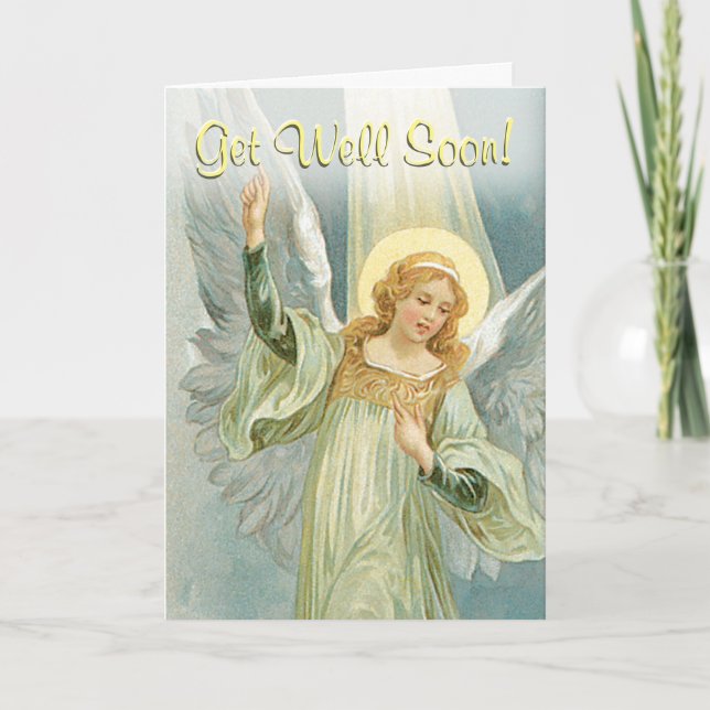 Get Well Soon - Guardian Angel Card (Front)