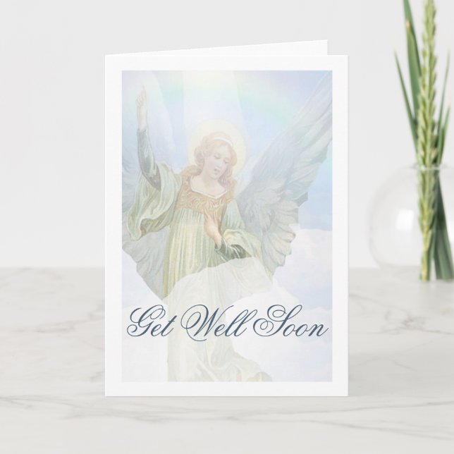 Get Well Soon Guardian Angel Card (Front)