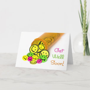 Get Well Soon Happy Face Card