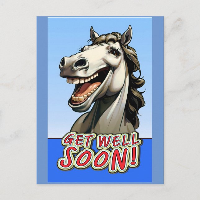 get well soon horse postcard (Front)