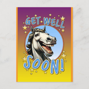 get well soon horse postcard
