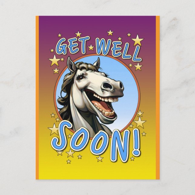 get well soon horse postcard (Front)