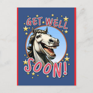get well soon horse postcard
