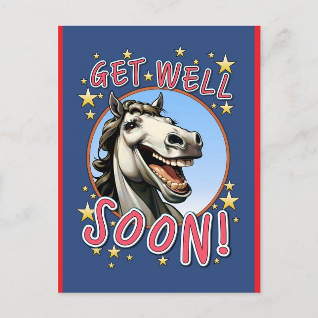 get well soon horse postcard (Front)