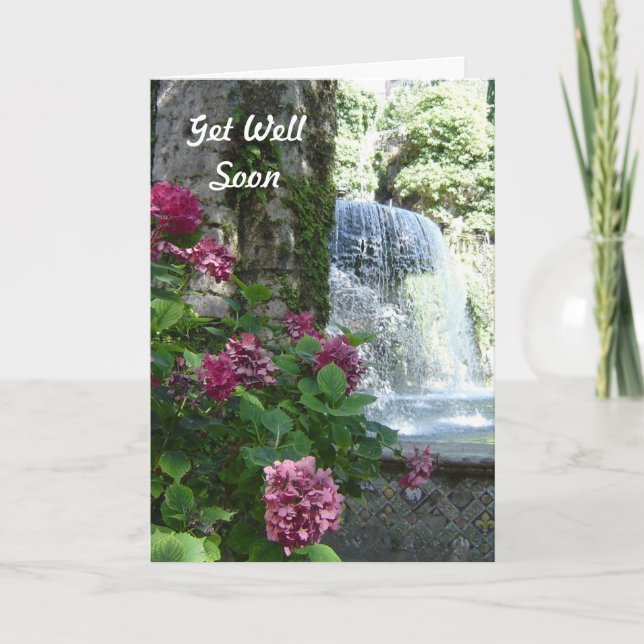 Get Well Soon Hydrangea Waterfall Card (Front)