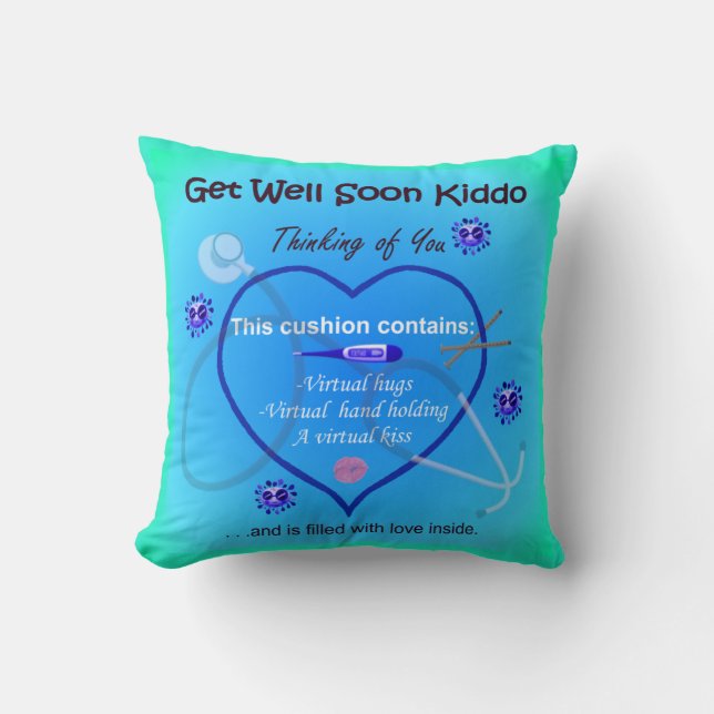 Get Well Soon Kiddo Boys Cushion (Front)
