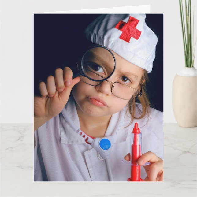 GET WELL SOON LITTLE GIRL NURSE OVERSIZED CARD (Front)
