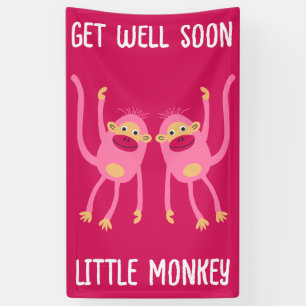 Get Well Soon Little Monkey  Banner