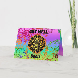 Get Well Soon Mandala in Rainbow Colours Card