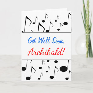 "Get Well Soon" + Many Musical Notes Pattern