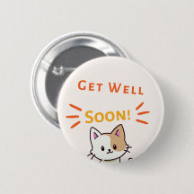 Get well soon message with cute cat