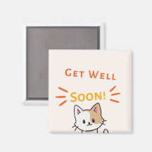 Get well soon message with cute cat