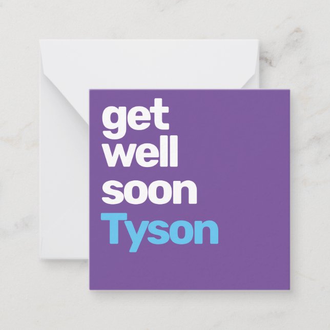 get well soon minimal simple purple modern CARD (Front)