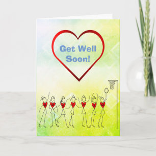Get Well Soon Netball Greeting Card