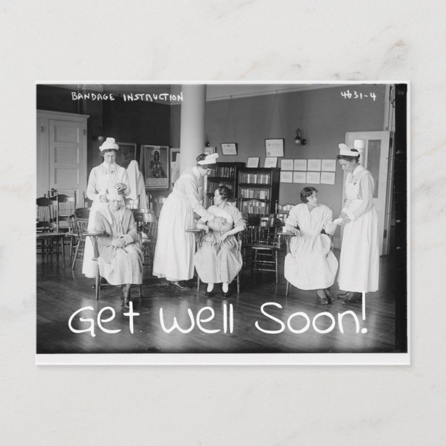 Get Well Soon Nurses Postcard (Front)