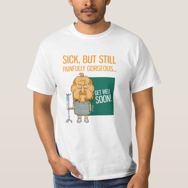 Get well soon - old geezer cartoon funny T-Shirt (Front)
