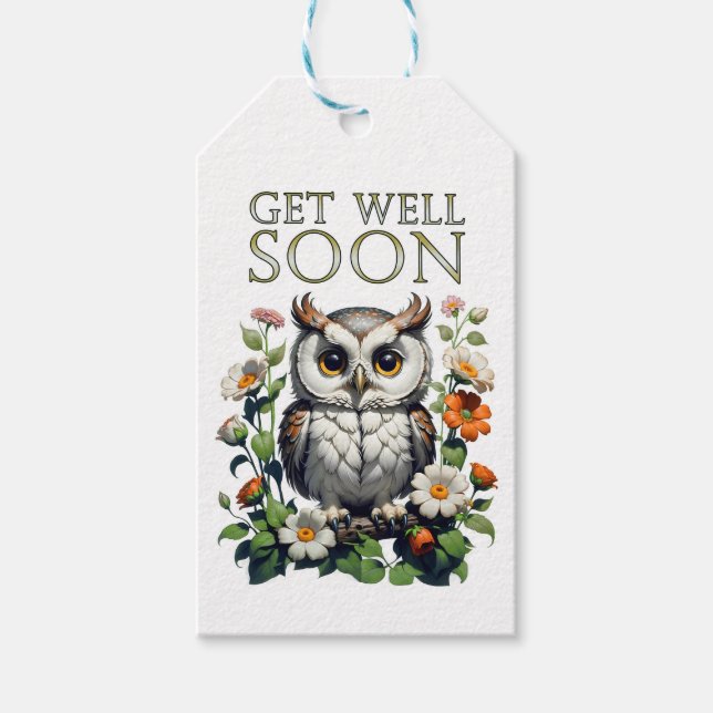 get well soon owl gift tags (Front)
