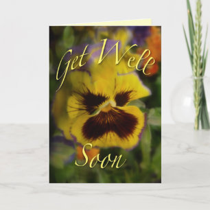 Get Well Soon Pansy Greeting Card