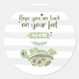 Get Well Soon Personalised Wishes Cute Sympathy Classic Round Sticker