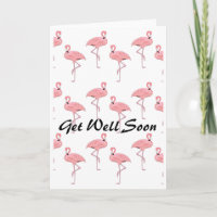 Get Well Soon Pink Flamingo Pattern