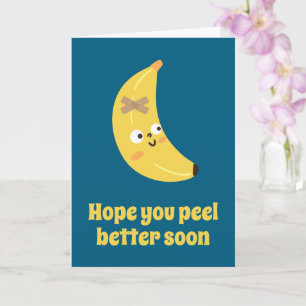 Get Well Soon Plaster And Funny Face Banana Card