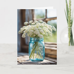 Get Well Soon Queen Anne's Lace Bouquet Card
