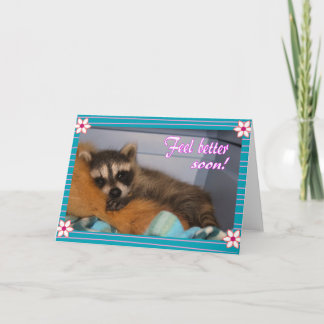Get well soon racoon card