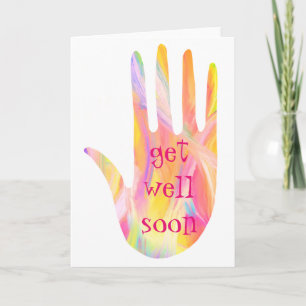 Get Well Soon RAINBOW HAND Customise it! Card