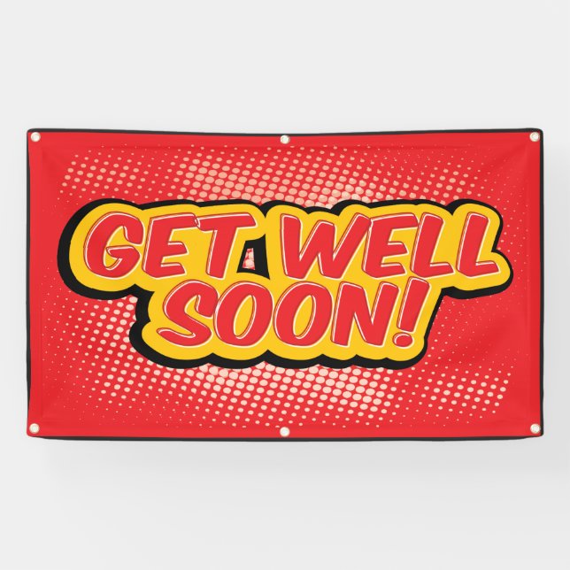 Get Well Soon red Banner (Horizontal)