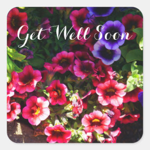 Get Well Soon Red Petunias #1 Stickers